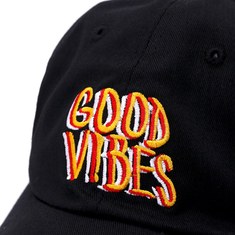 Good Vibes Svart Unconstructed Dad Hat