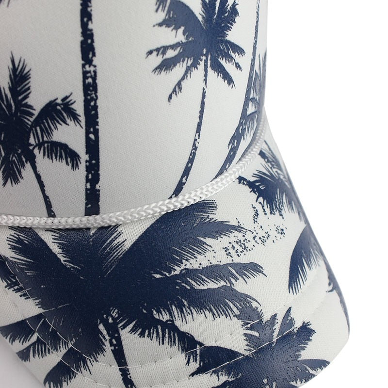 Palm Trees Mesh Vit Trucker Keps