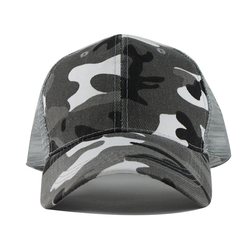 White Camo Army Mesh Trucker Keps