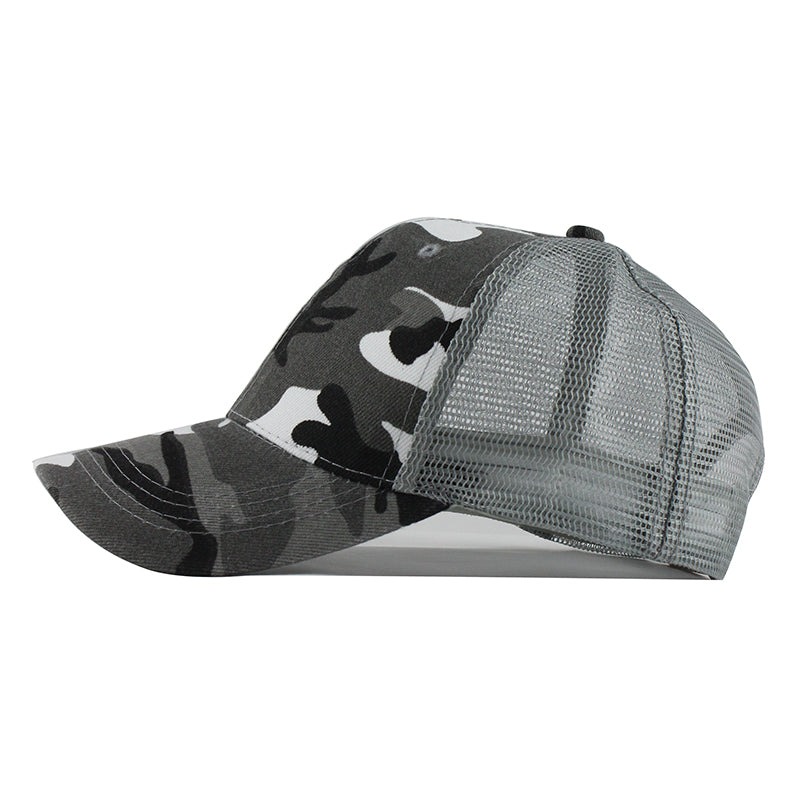 White Camo Army Mesh Trucker Keps