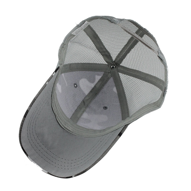 White Camo Army Mesh Trucker Keps