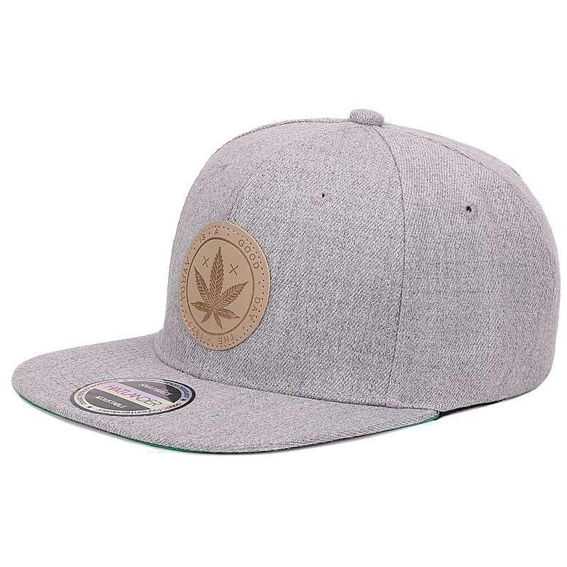 Cannabis Leaf Patch Grå Snapback
