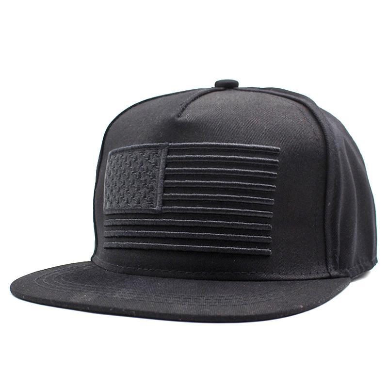 USA Flagga Svart Snapback