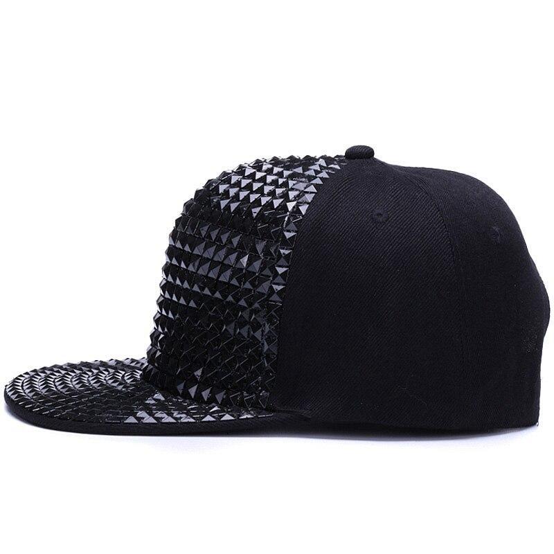 Rivet Panel Vintage Svart Snapback