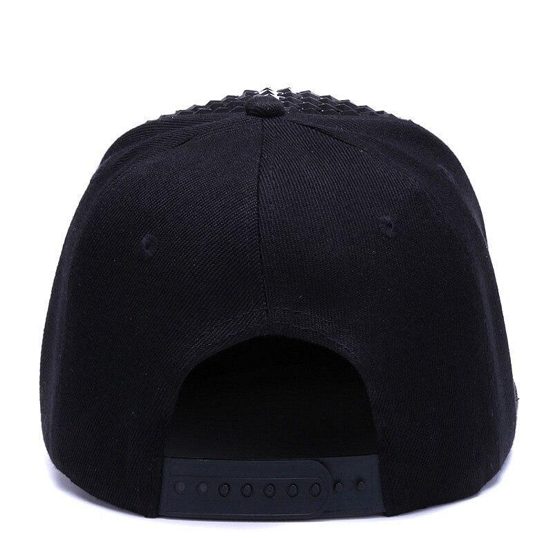 Rivet Panel Vintage Svart Snapback