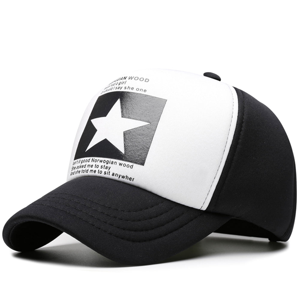 Svart Och Vit Retro Truckerkeps