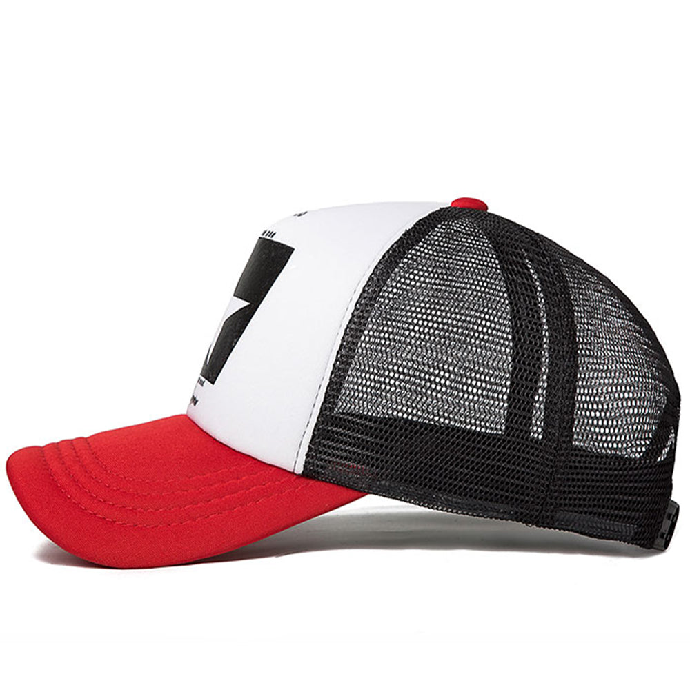 Vit Och Röd Truckerkeps