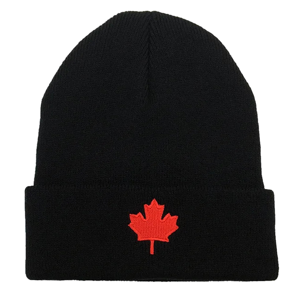 Svart mössa med kanada flagga