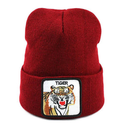 Animal Tiger Röd Uppvikt Mössa