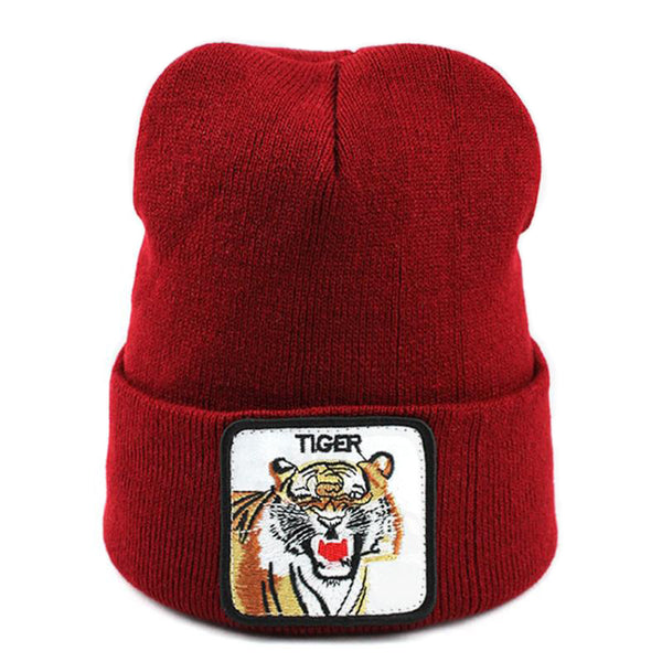 Animal Tiger Röd Uppvikt Mössa
