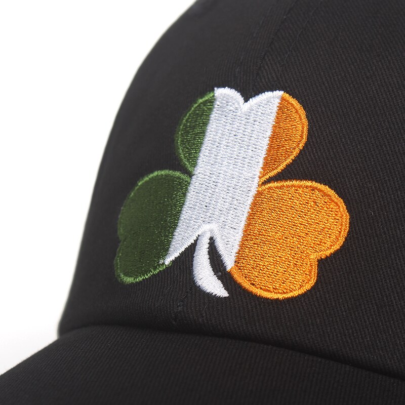 Irish Flag Clover Svart Adjustable Keps