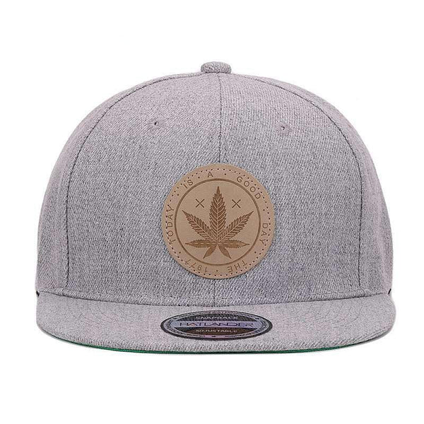 Cannabis Leaf Patch Grå Snapback